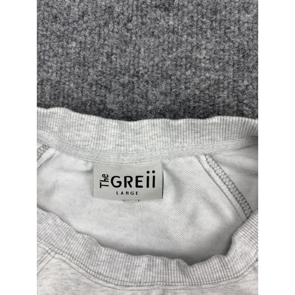 The GREii Sweatshirt Womens Large Gray Sleeveless Crewneck Athleisure Raglan - Picture 2 of 6